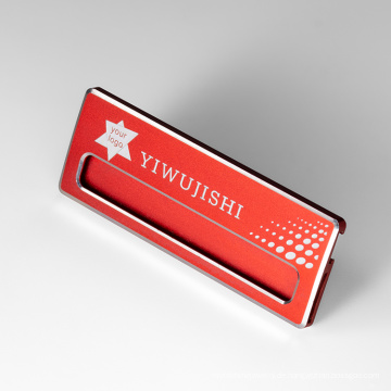 Großhandel anodierte Aluminium Edelstahl Magnetname Tag Badge Name Plate Pins Pins